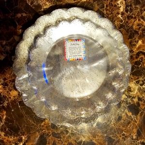 NWT 20 Count Glitter Clear Plastic Plates